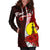 New Caledonia Polynesian Custom Personalised Hoodie Dress - Coat Of Arm With Hibiscus - Polynesian Pride