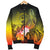 Chuuk Men's Bomber Jacket - Humpback Whale with Tropical Flowers (Yellow) - Polynesian Pride