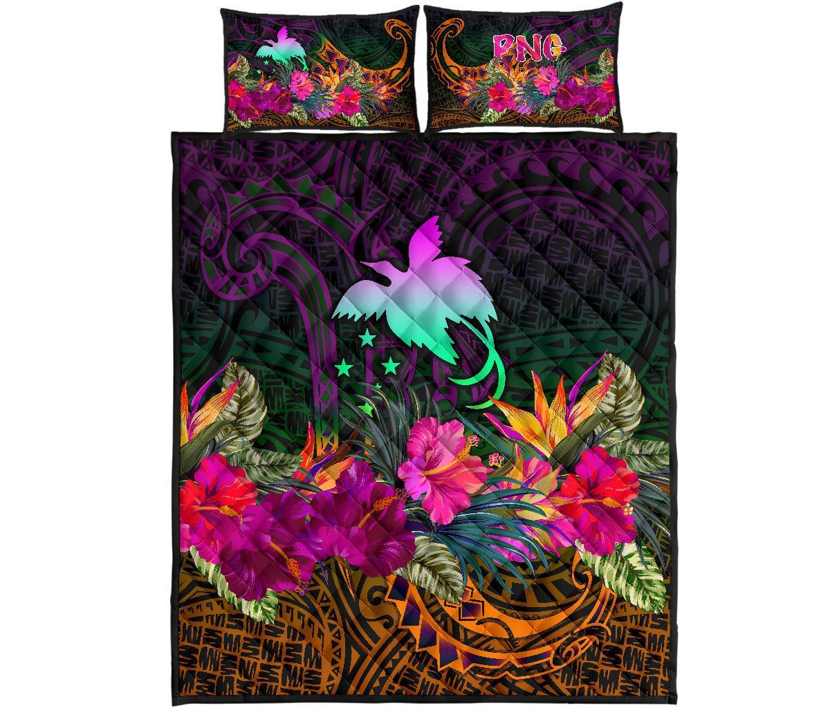 Papua New Guinea Quilt Bed Set - Summer Hibiscus - Polynesian Pride