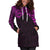 New Zealand Women'S Hoodie Dress, Maori Polynesian Tattoo Purple - Polynesian Pride