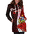 Solomon Islands Polynesian Custom Personalised Hoodie Dress - Coat Of Arm With Hibiscus - Polynesian Pride