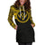 Kosrae Women Hoodie Dress - Kosrae Coat Of Arms Polynesian Gold Black - Polynesian Pride