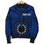 Cook Island Personalised Men's Bomber Jacket - Seal With Polynesian Tattoo Style ( Blue) - Polynesian Pride