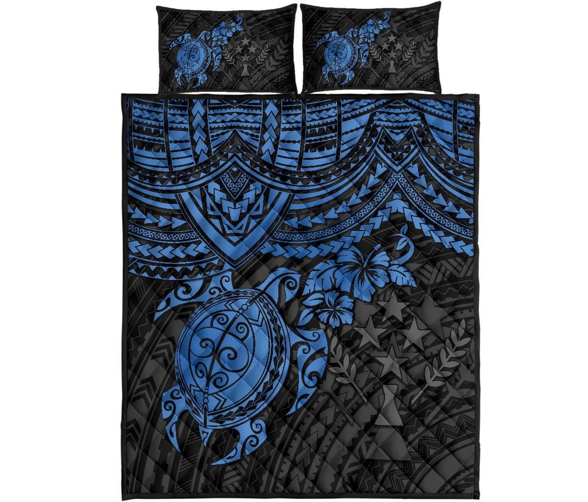 Kosrae Polynesian Quilt Bed Set - Blue Turtle - Polynesian Pride
