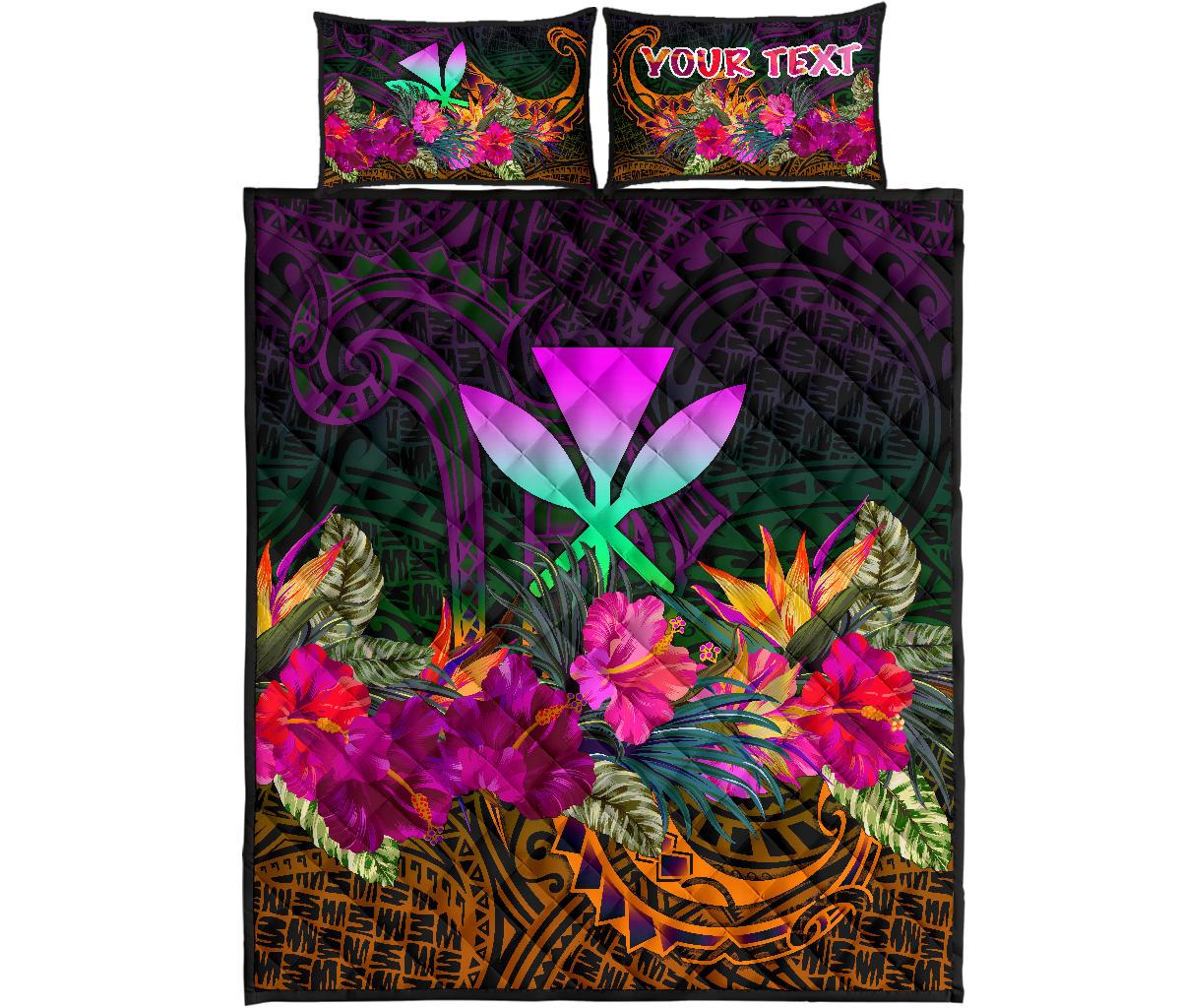 Polynesian Hawaii Personalised Kanaka Maoli Quilt Bed Set - Summer Hibiscus - Polynesian Pride