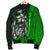 Chuuk Micronesian Men's Bomber Jackets Green - Turtle With Hook - Polynesian Pride