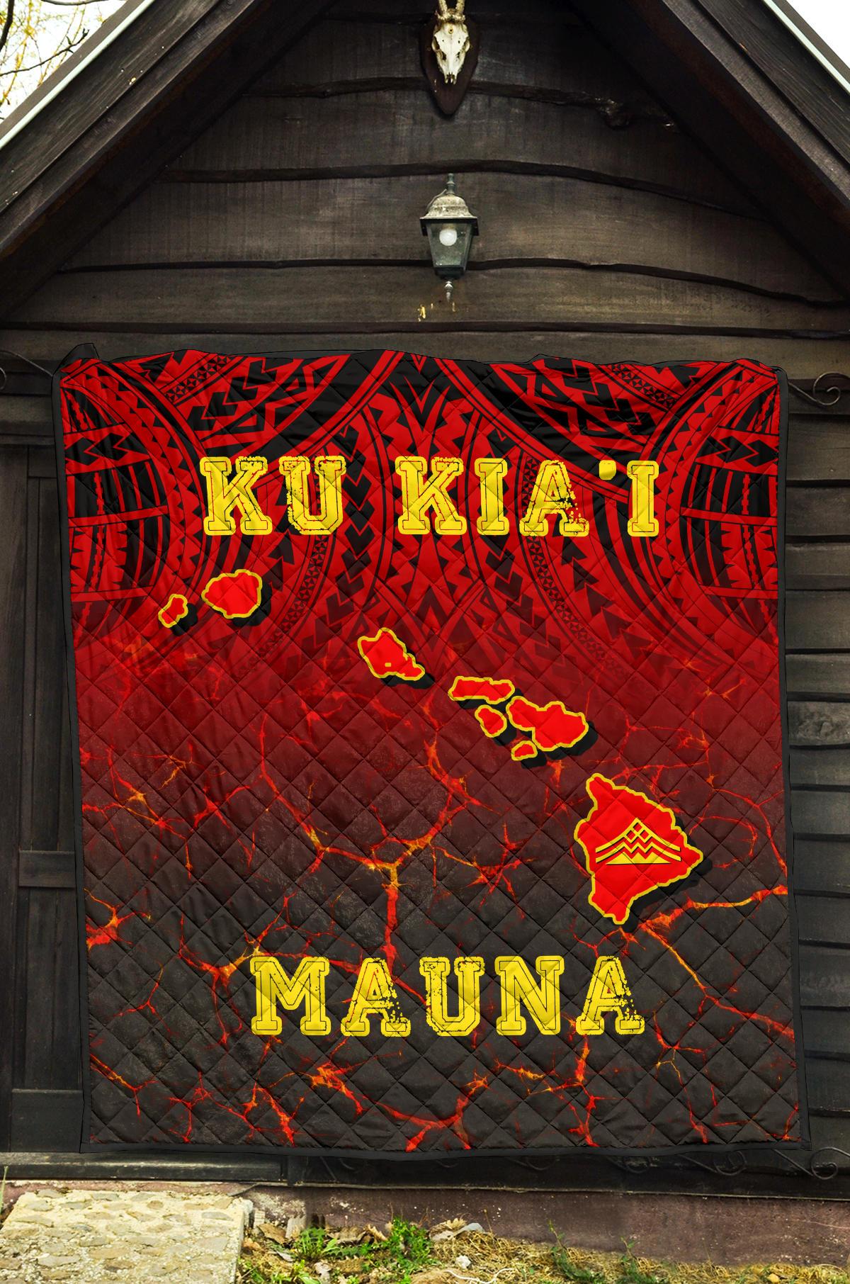 Hawaii Quilt - Premium Quilt - Protect Mauna Kea Map - Polynesian Pride