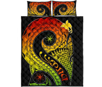 Papua New Guinea Quilt Bed Set - PNG Bird And Polynesian Decorative Pattern - Polynesian Pride