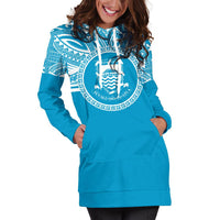 Tuvalu Women Hoodie Dress - Tuvalu Coat Of Arms Polynesian Flag Color - Polynesian Pride