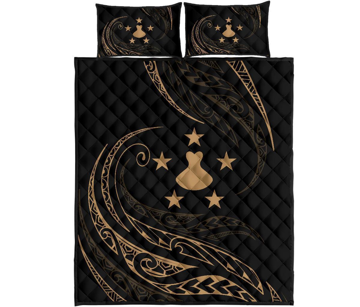 Austral Islands Quilt Bed Set - Gold - Frida Style Gold - Polynesian Pride