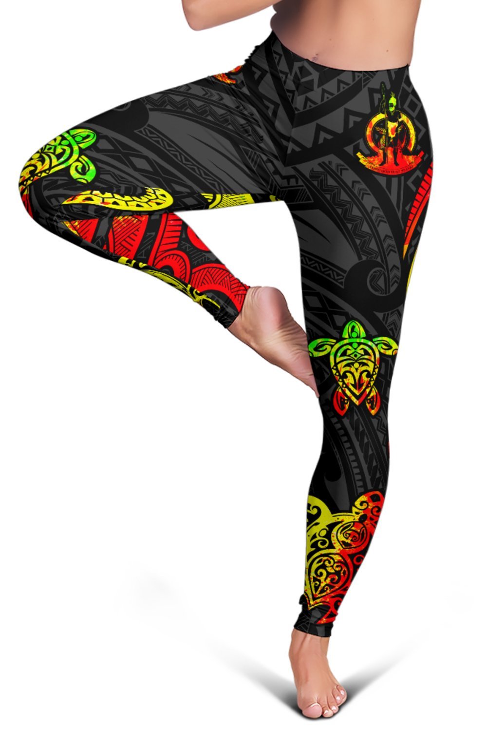 Vanuatu Women's Leggings - Reggae Tentacle Turtle - Polynesian Pride