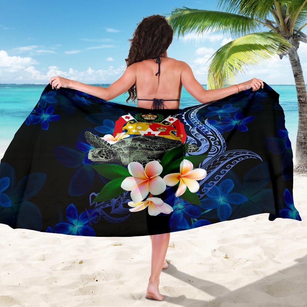 Tonga Polynesian Sarong - Turtle With Plumeria Flowers - Polynesian Pride