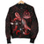 Vanuatu Polynesian Men's Bomber Jacket - Turtle With Blooming Hibiscus Red - Polynesian Pride