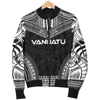 Vanuatu Polynesian Chief Women'S Bomber Jacket - Black Version - Polynesian Pride