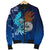 American Samoa Polynesian Men's Bomber Jacket - Blue Polynesian Eagle - Polynesian Pride