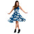 Polynesian Midi Dress - Blue White Hibiscus - Polynesian Pride