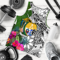 Nauru Custom Personalised Men's Tank Top White - Turtle Plumeria Banana Leaf Crest White - Polynesian Pride