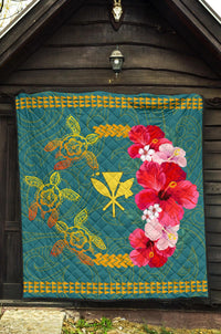 Hawaiian Turtle Tropical Polynesian - Premium Quilt - Azga Style - Polynesian Pride