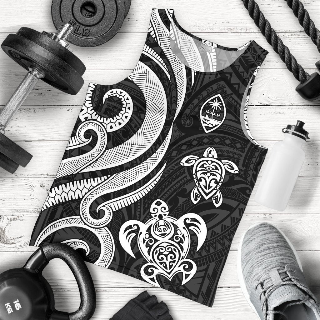 Guam Men's Tank Top - White Tentacle Turtle White - Polynesian Pride