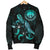 Federated States of Micronesia Polynesian Men's Bomber Jacket - Turtle With Blooming Hibiscus Turquoise - Polynesian Pride