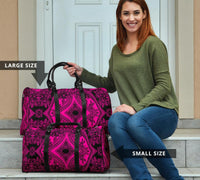 Polynesian Plumeria Mix Pink Black Hawaii Travel Bag - Polynesian Pride