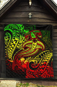 Polynesian Premium Quilt - Reggae Shark Polynesian Tattoo - Polynesian Pride