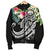 FSM Polynesian Men's Bomber Jacket - Summer Plumeria (Black) - Polynesian Pride