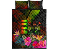 Fiji Polynesian Quilt Bed Set - Hibiscus and Banana Leaves - Polynesian Pride