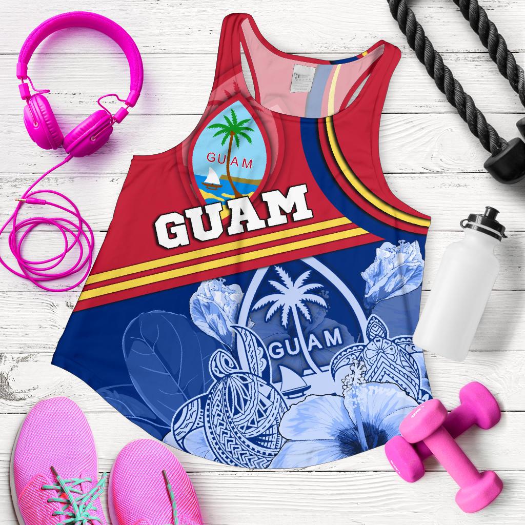 Guam Polynesian Women's Racerback Tank - Land of the Chamorros Blue - Polynesian Pride