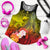 Custom Personalised Samoa Women's Racerback Tank- Humpback Whale with Tropical Flowers (Yellow) Yellow - Polynesian Pride