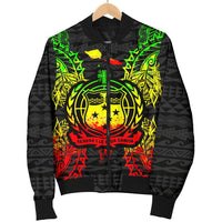 Samoa Polynesian Men's Bomber Jacket Map Reggae - Polynesian Pride