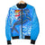 Fiji Men's Bomber Jacket - Blue Shark Polynesian Tattoo - Polynesian Pride