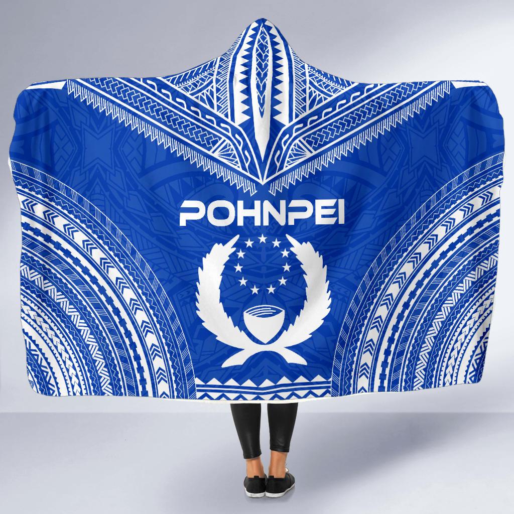 Pohnpei Flag Polynesian Chief Hooded Blanket - Polynesian Pride