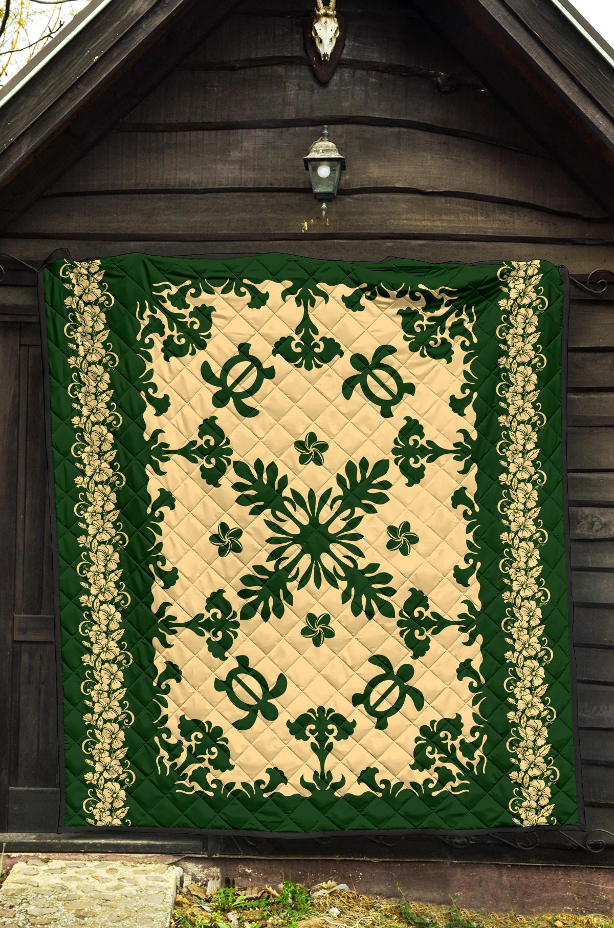 Hawaii Premium Quilt - Hawaiian Quilt Turtle Dance Sea Pattern - Polynesian Pride