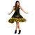 Plumeria Flowers Polynesian Women's Dress - Gold Black Color Women Black - Polynesian Pride