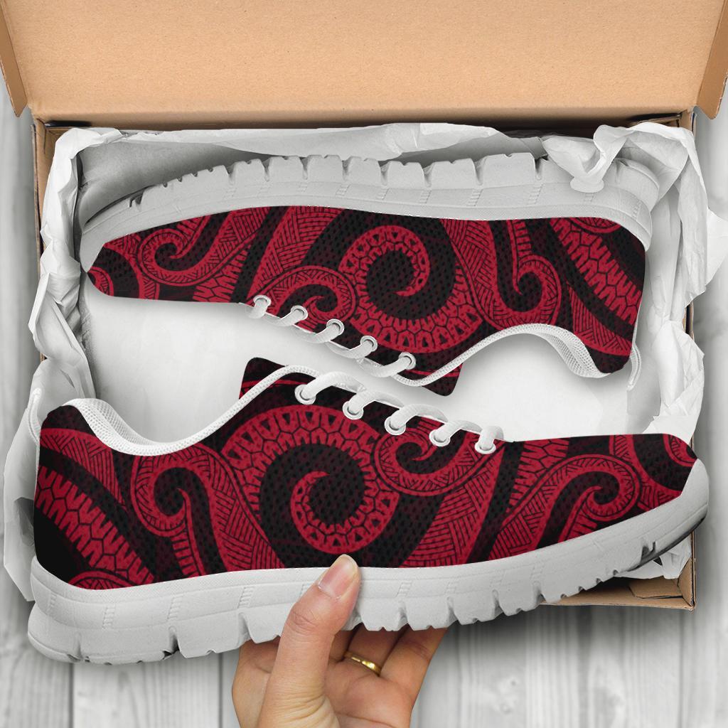 Samoa Polynesian Sneakers - Red Tentacle Turtle - Polynesian Pride