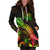 Palau Polynesian Hoodie Dress - Turtle With Blooming Hibiscus Reggae - Polynesian Pride