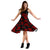 Polynesian Midi Dress - Black Red Hibiscus - Polynesian Pride