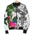 Chuuk Custom Personalised Men's Bomber Jacket White - Turtle Plumeria Banana Leaf - Polynesian Pride