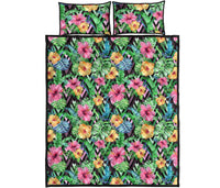 Hawaii Quilt Bed Set Tropical Hibiscus Banana Leafs AH - Polynesian Pride