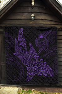 Polynesian Quilt - Polynesian Purple Shark Warrior Tattoo - Polynesian Pride
