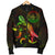 Palau Polynesian Men's Bomber Jacket - Turtle With Blooming Hibiscus Reggae - Polynesian Pride