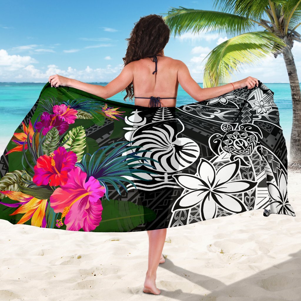 New Caledonia Sarong - Turtle Plumeria Banana Leaf - Polynesian Pride