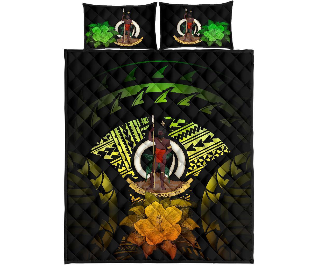 Vanuatu Polynesian Quilt Bed Set Hibiscus Reggae - Polynesian Pride