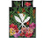 Kanaka Maoli ( Hawaiian) Quilt Bed Set - Coat Of Arms Tropical Flowers And Banana Leaves Black - Polynesian Pride