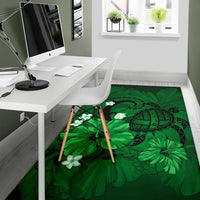 Hawaii Turtle Map Hibiscus Plumeria - Green - Polynesian Pride