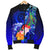 Chuuk Men's Bomber Jacket - Humpback Whale with Tropical Flowers (Blue) - Polynesian Pride