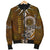 Chuuk Custom Personalised Men's Bomber Jacket - Polynesian Boar Tusk Brown - Polynesian Pride