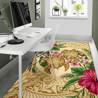 hawaii Rug - Turtle Strong Pattern Hibiscus Plumeria AH - Polynesian Pride