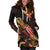 Hawaii Polynesian Hoodie Dress - Turtle With Blooming Hibiscus Gold - Polynesian Pride